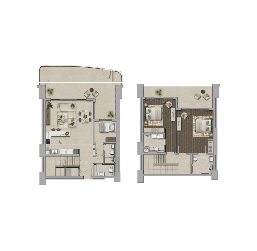 2 Bedroom Duplex + Maid's Room