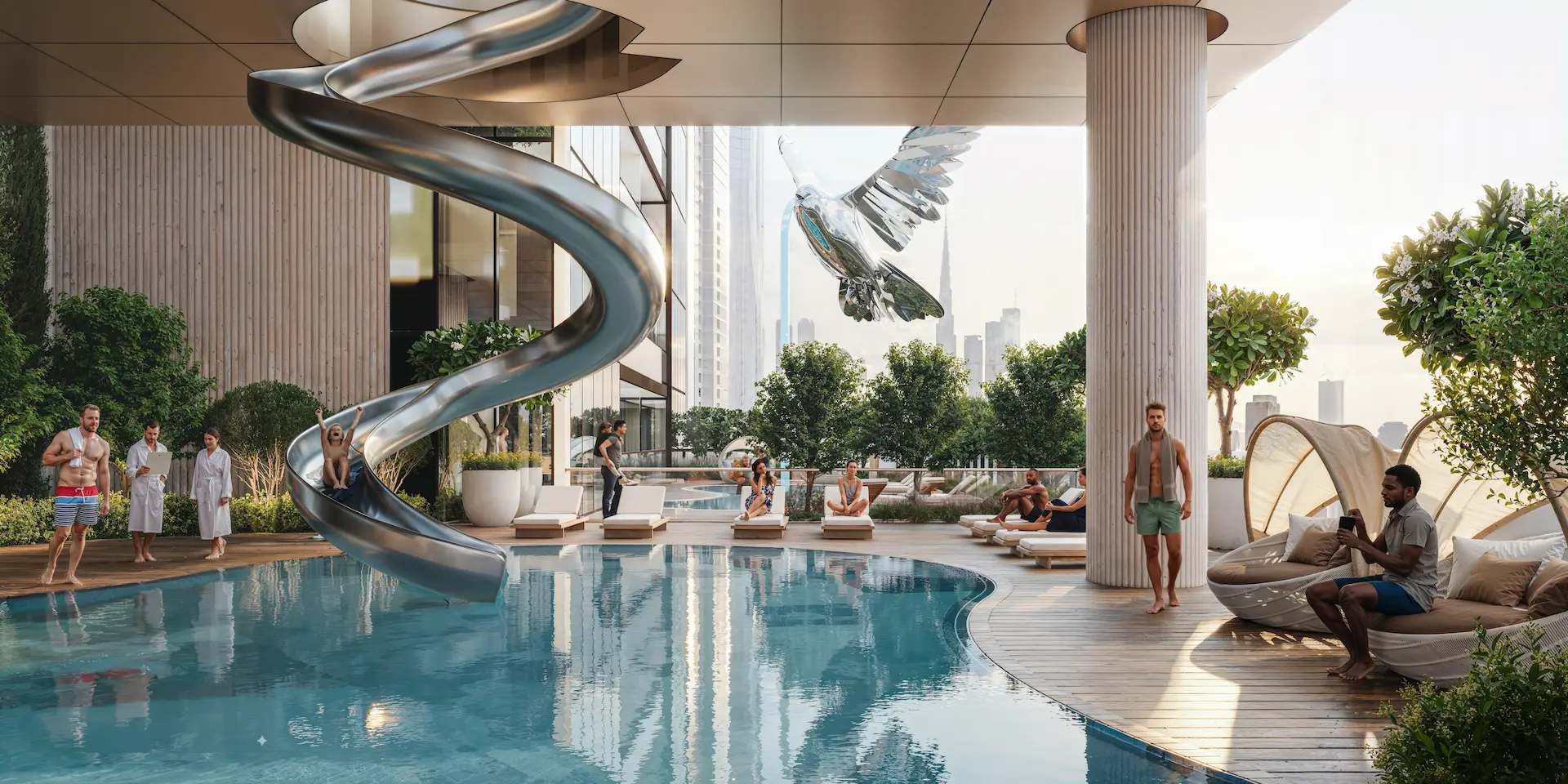 1-Bedroom Apartments at Sobha Skyparks — Corner Unit with Wrap-Around Balcony — view 3