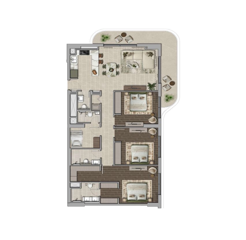 3 Bedroom Apartments