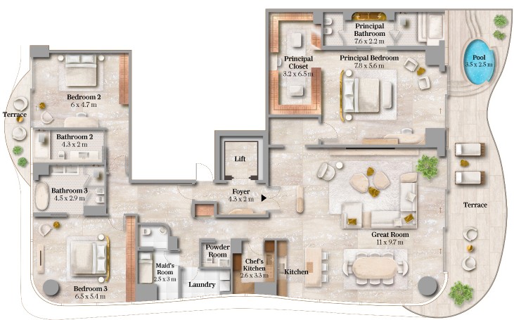 3 Bedroom Apartment